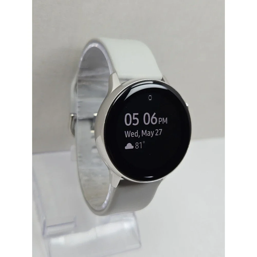 Samsung Galaxy Watch Active SM R500 40mm Silver Bluetooth GPS Fitness *READ